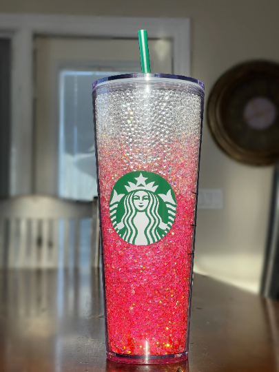 STARBUCKS Coral Glass Tumbler  Starbucks accessories, Starbucks, Glass  tumbler